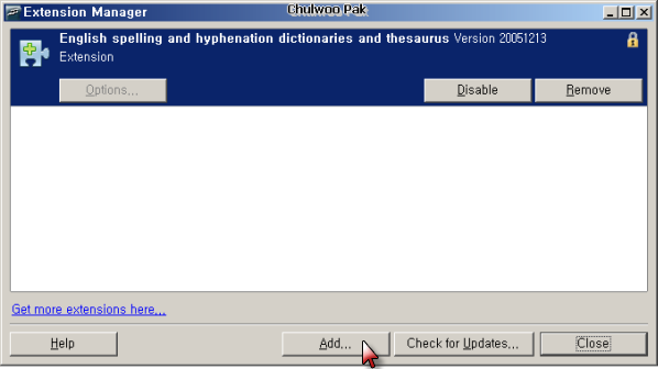 OpenOffice.org Extension Manager