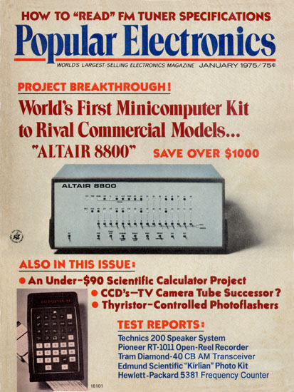 January 1975 Popular Electronics with the Altair 8800 computer