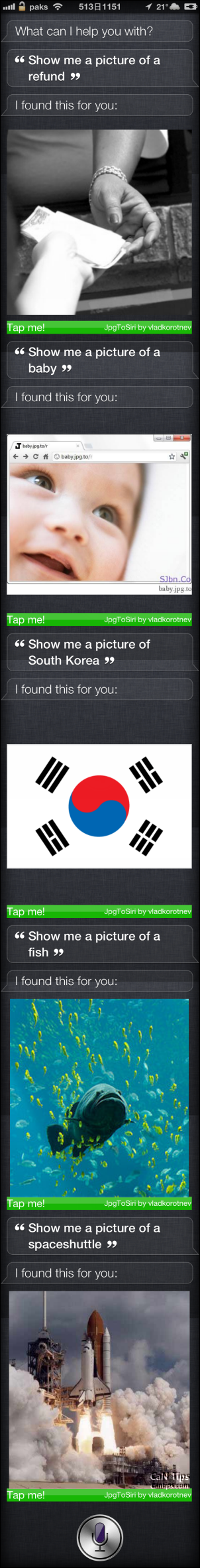 JpgToSiri on iPhone Siri