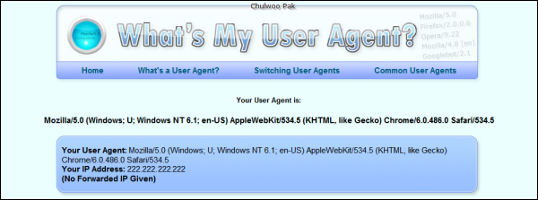 User Agent for Chromium