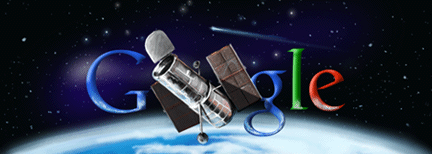 [Google Logo] 허블 우주 망원경 발사 20주년 기념