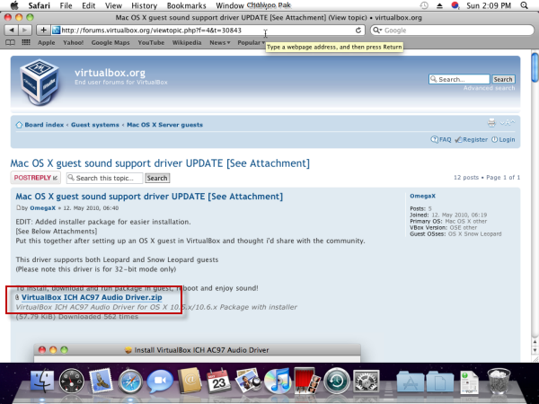 Safari on Mac OS X