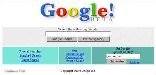 1998년 구글 홈페이지